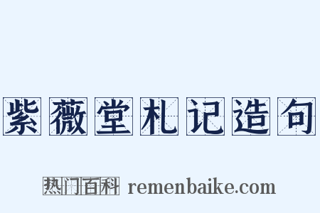 紫薇堂札记造句是什么意思的图片